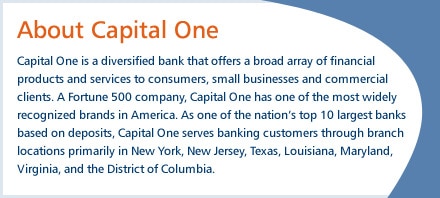 Capital One is a diversified bank that offers a broad array of financial products and services to consumers, small businesses, and commercial clients.